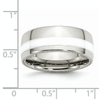 Ceramic Inlay Wedding Band in Stainless Steel, 9mm