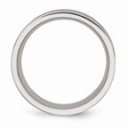 Stainless Steel Brushed Wedding Band with Engravable Black Rubber Accent