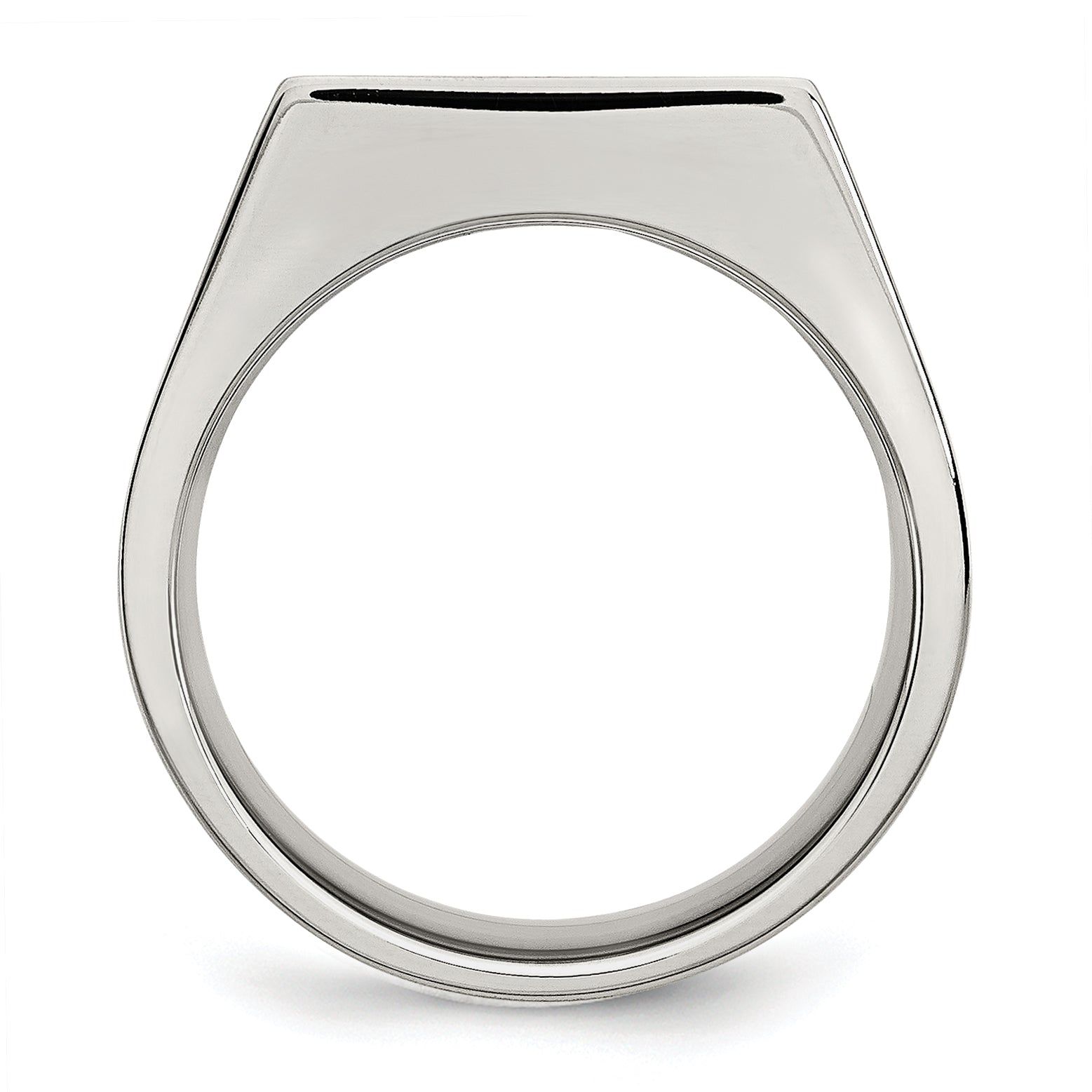 Stainless Steel Brushed and Polished Signet Ring