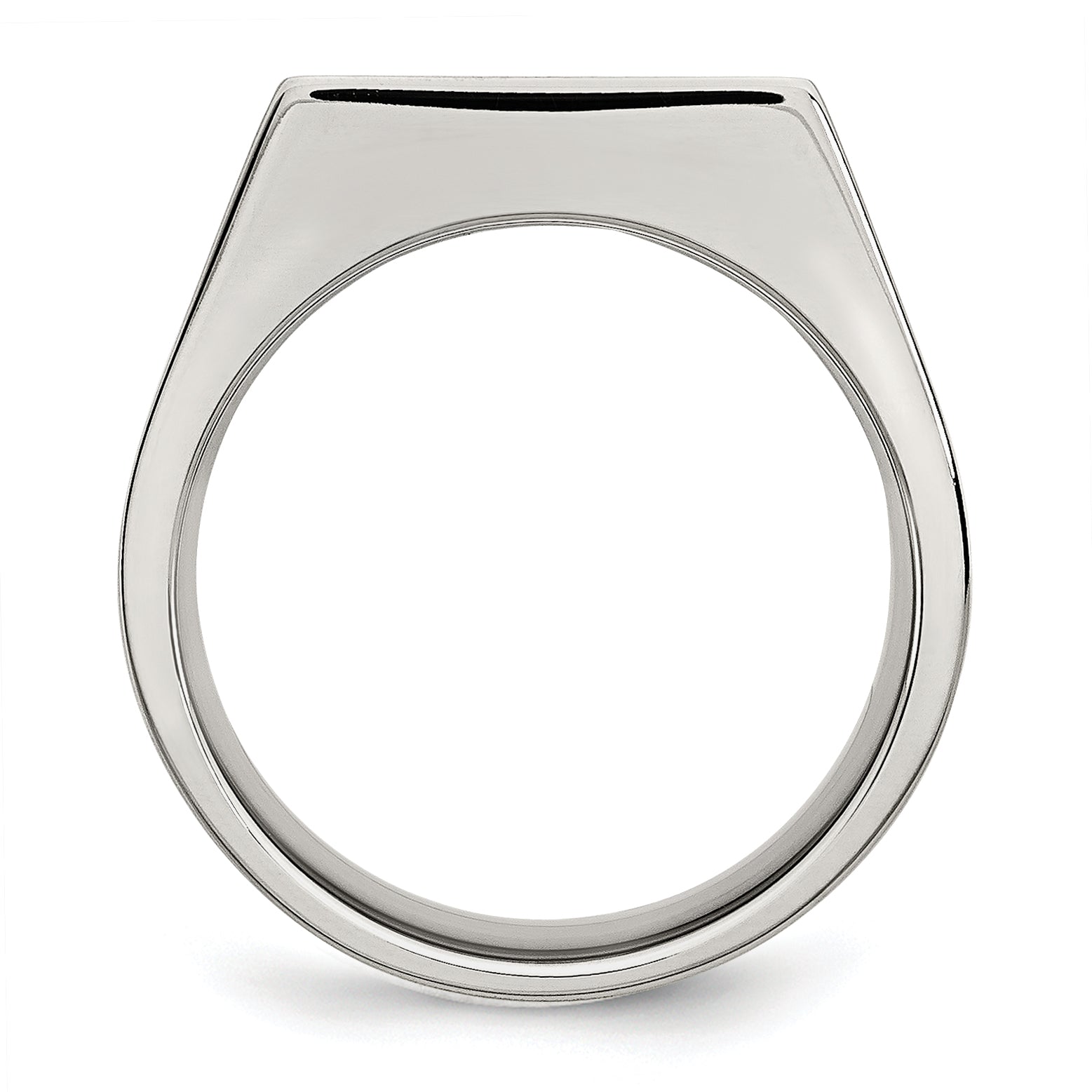 Stainless Steel Brushed and Polished Signet Ring Secondary image