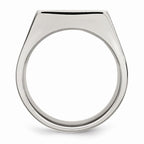 Stainless Steel Signet Ring with Polished and Brushed Finish