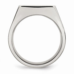 Stainless Steel Signet Ring with Polished and Brushed Finish