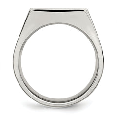 Stainless Steel Brushed and Polished Signet Ring