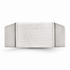 Stainless Steel Signet Ring with Polished and Brushed Finish