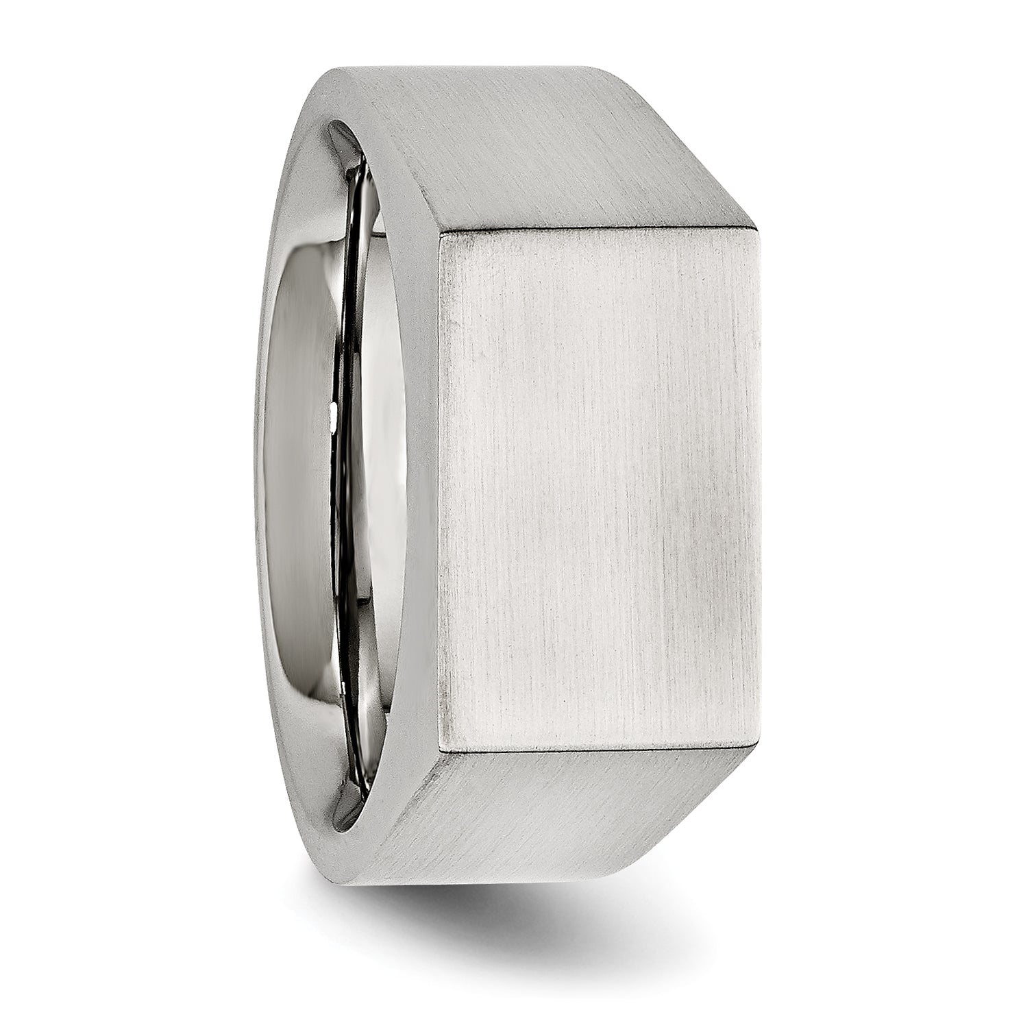 Stainless Steel Brushed and Polished Signet Ring