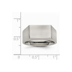 Stainless Steel Polished and Brushed Signet Ring