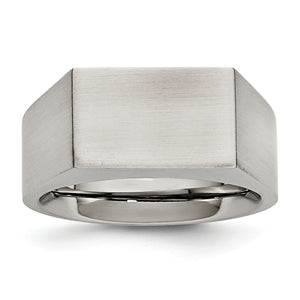 Stainless Steel Brushed and Polished Signet Ring