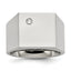 Stainless Steel Polished CZ Signet Ring