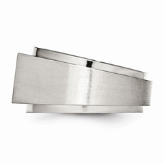 Sophia Jewelers Stainless Steel CZ Men's Signet Ring with Polished & Brushed Finish - 9 - 9