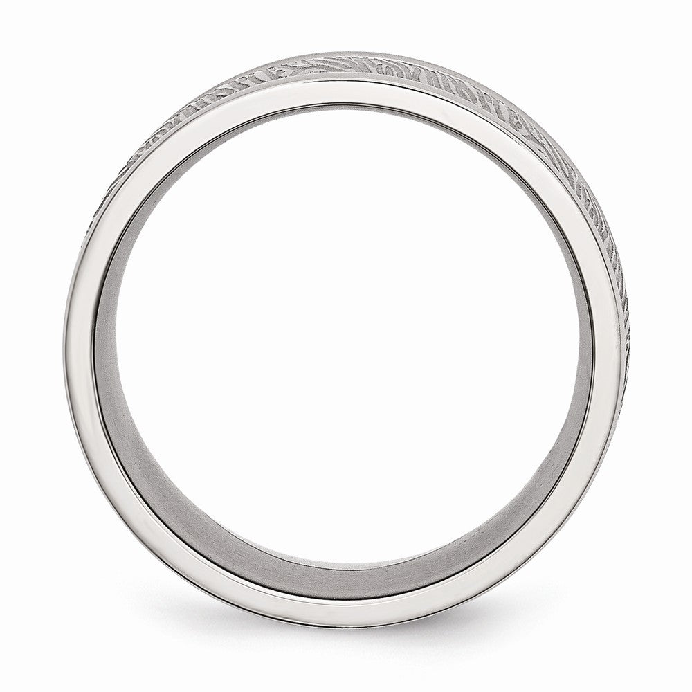 Polished & Textured Wedding Band in Stainless Steel, 9mm