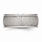 Polished & Textured Wedding Band in Stainless Steel, 9mm