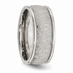 Polished & Textured Wedding Band in Stainless Steel, 9mm