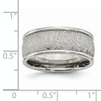 Stainless Steel Polished and Textured 9mm Rounded Edge Band