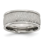 Polished & Textured Wedding Band in Stainless Steel, 9mm