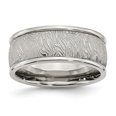 Sophia Jewelers Polished Stainless Steel 9mm Engravable Wedding Band - 8 - 8
