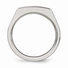 Sophia Jewelers Men's Stainless Steel Black CZ Ring with Polished & Brushed Finish - 9 - 9