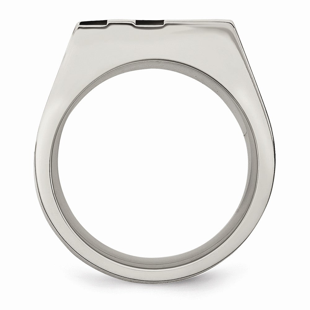 Sophia Jewelers Brushed Black Stainless Steel CZ Men's Ring Secondary image