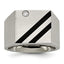Sophia Jewelers Brushed Black Stainless Steel CZ Men's Ring