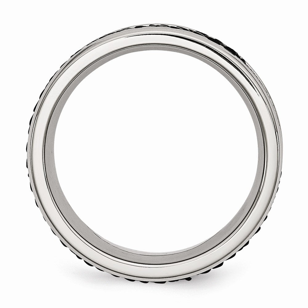 Sophia Jewelers Stainless Steel Wedding Band with Polished Stingray Texture Engravable - 8 - 8