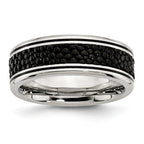 Stingray-Textured Wedding Band in Stainless Steel, 8mm
