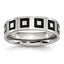 Enameled Flat Wedding Band in Stainless Steel, 6mm
