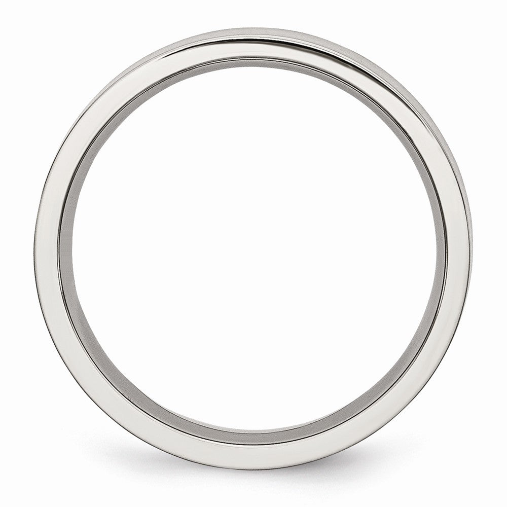 Brushed Flat Wedding Band in Stainless Steel, 5mm Secondary image