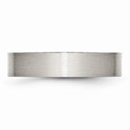 Brushed Flat Wedding Band in Stainless Steel, 5mm