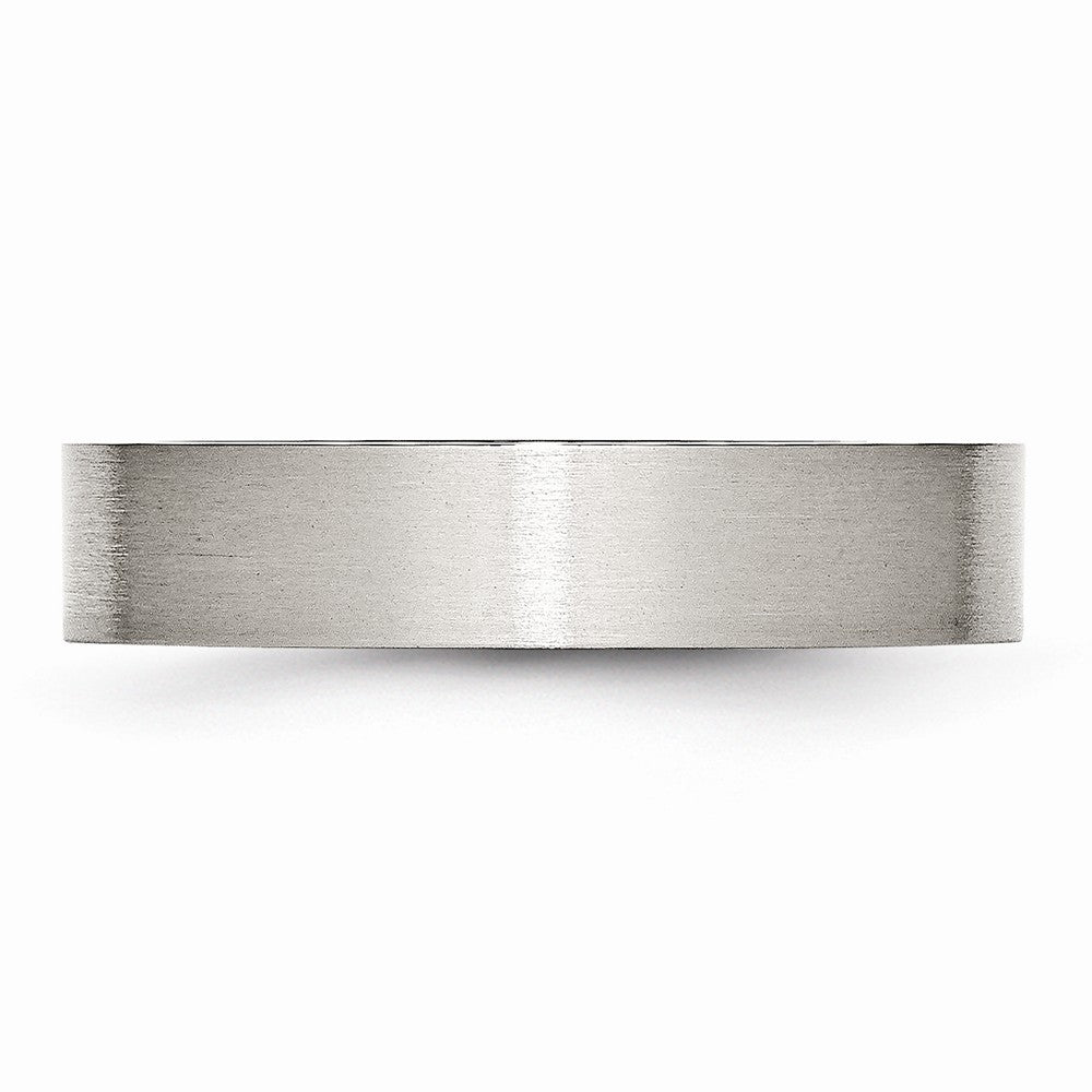 Brushed Flat Wedding Band in Stainless Steel, 5mm