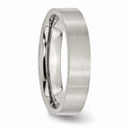 Brushed Flat Wedding Band in Stainless Steel, 5mm