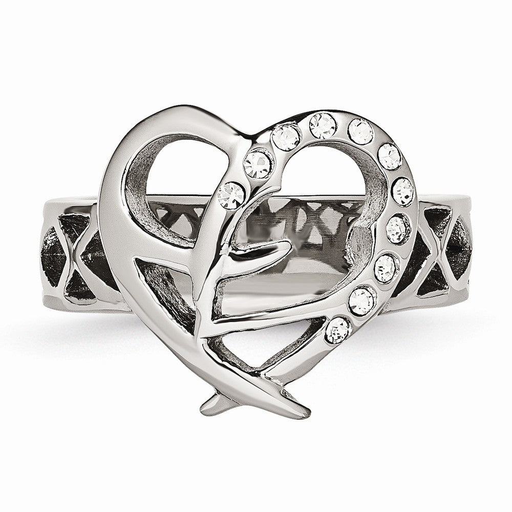 Sophia Jewelers Stainless Steel CZ Fashion Ring with Polished Finish - 7 - 7