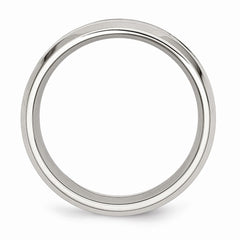 Stainless Steel Wedding Band with Wood Inlay & Enamel Finish