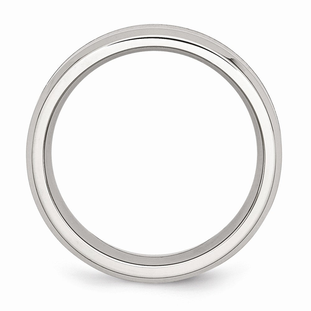 Sophia Jewelers Polished Stainless Steel and Wood Enamel 8mm Comfort Fit Wedding Band