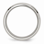 Red Koa Wood Inlay Wedding Band in Stainless Steel, 8mm