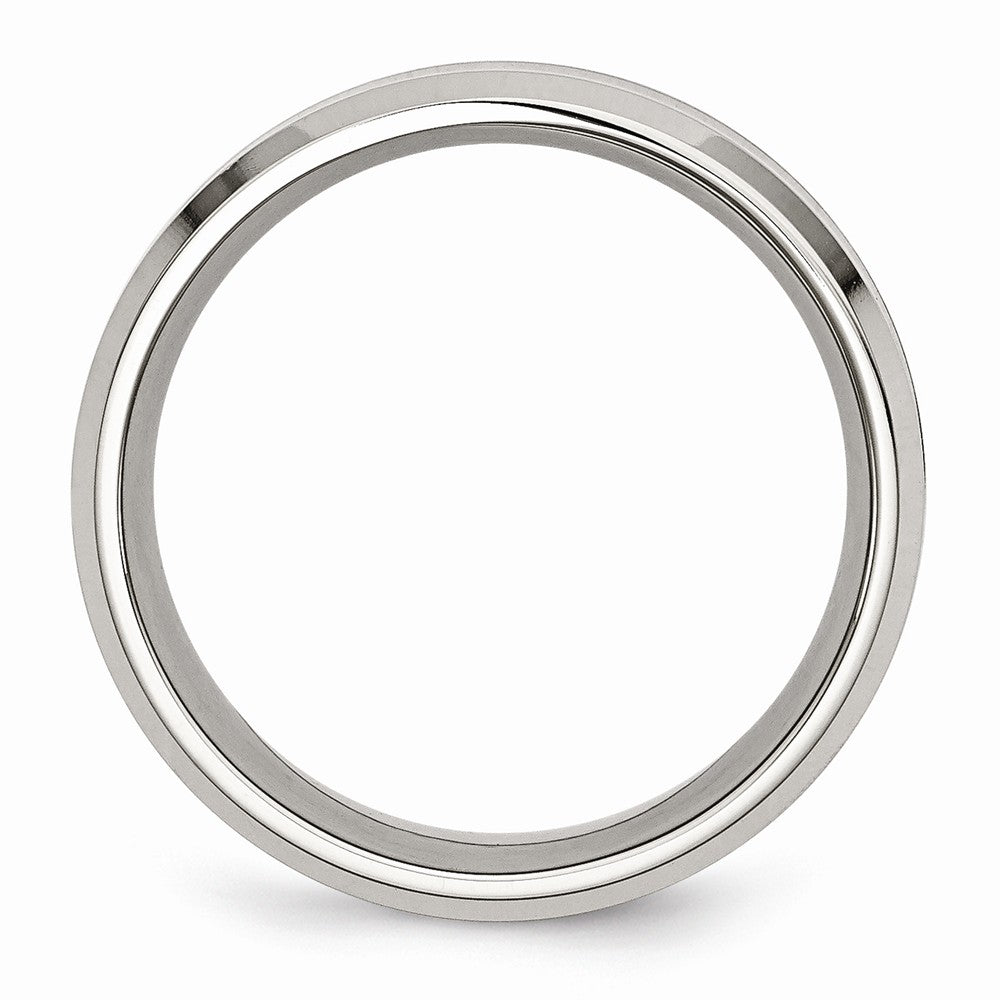 Red Koa Wood Inlay Wedding Band in Stainless Steel, 8mm