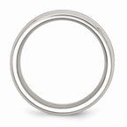 Stainless Steel Wedding Band with Polished Wood Inlay Comfort Fit