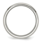 Stainless Steel Polished with Black Koa Wood Inlay Enameled 8mm Band