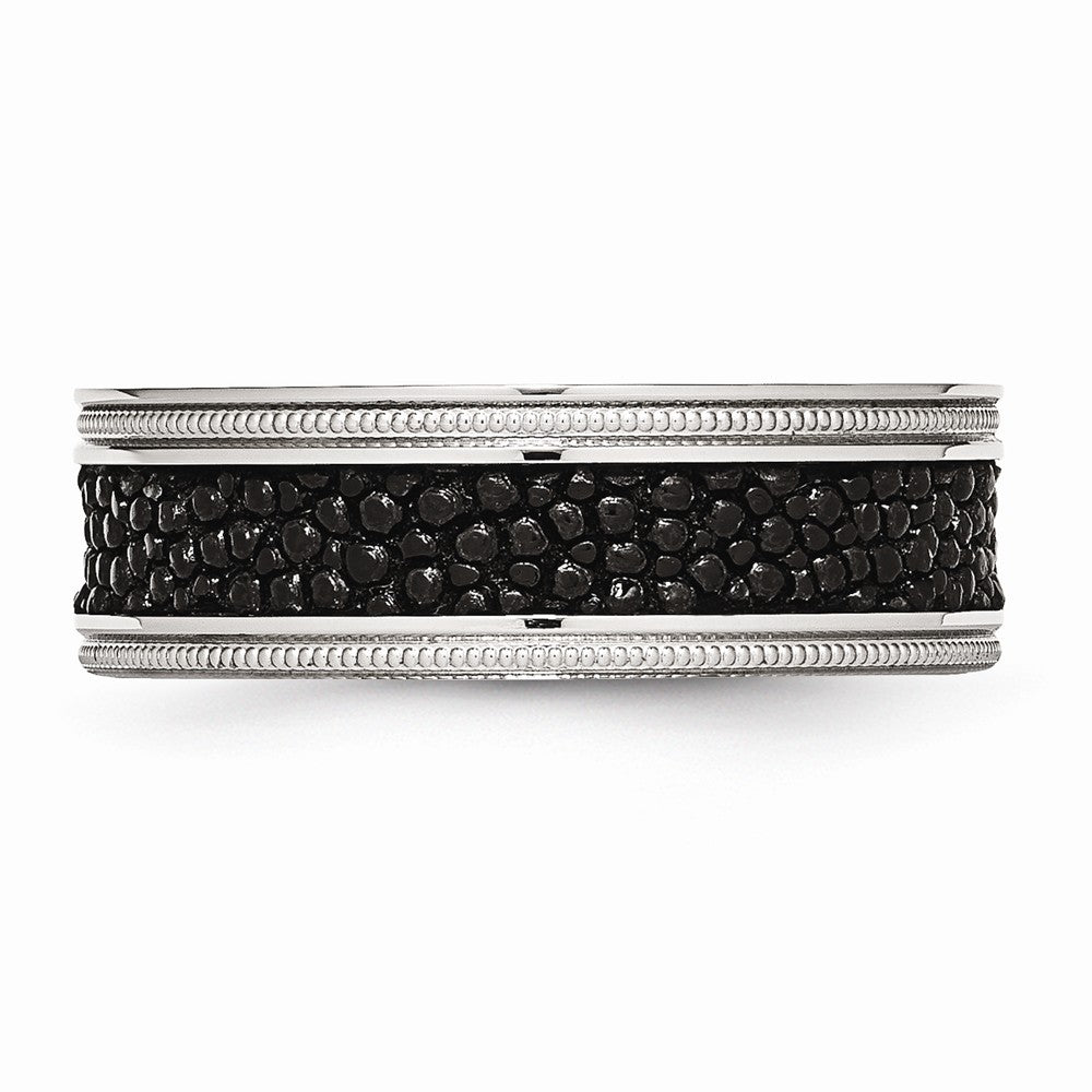 Sophia Jewelers Stainless Steel Black IP-Plated Engravable Wedding Ring - 8 - 8