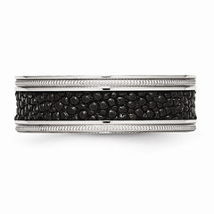 Sophia Jewelers Stainless Steel Black IP-Plated Engravable Wedding Ring - 8 - 8