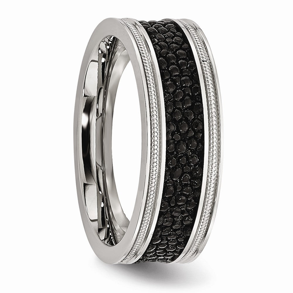 Sophia Jewelers Stainless Steel Black IP-Plated Engravable Wedding Ring - 8 - 8
