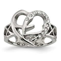 Sophia Jewelers Stainless Steel CZ Fashion Ring with Polished Finish - 7 - 7