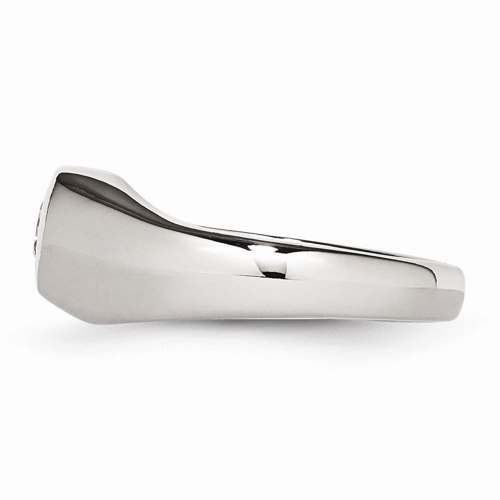 Sophia Jewelers Polished Stainless Steel CZ Fashion Ring in Elegant White - 6 - 6