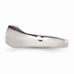 Sophia Jewelers Polished Stainless Steel CZ Fashion Ring in Elegant White - 6 - 6