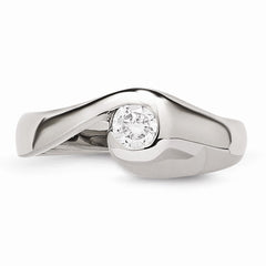 Sophia Jewelers Polished Stainless Steel CZ Fashion Ring in Elegant White - 6 - 6