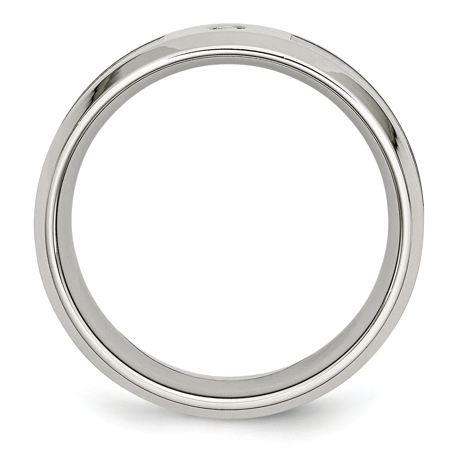 Stainless Steel Polished Camouflage .03 Carat Diamond 8mm Band Secondary image
