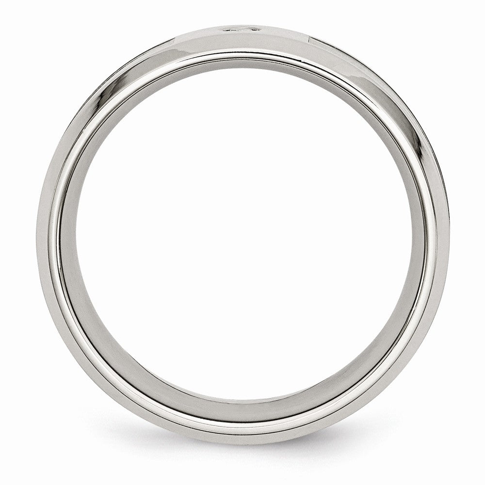 Sophia Jewelers Stainless Steel Diamond Camouflage 8mm Polished Wedding Band