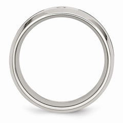 Sophia Jewelers Stainless Steel Diamond Camouflage 8mm Polished Wedding Band - 8 - 8