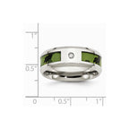 Stainless Steel Polished Camouflage 0.035ct. Diamond 8mm Band