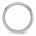 Stainless Steel Wedding Band with Camouflage Enamel and Diamonds