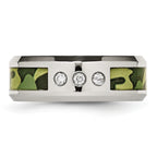 Camouflage Diamond Wedding Band in Stainless Steel, 8mm (1/10 ct. tw.)