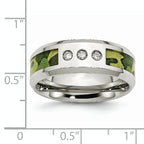 Camouflage Diamond Wedding Band in Stainless Steel, 8mm (1/10 ct. tw.)